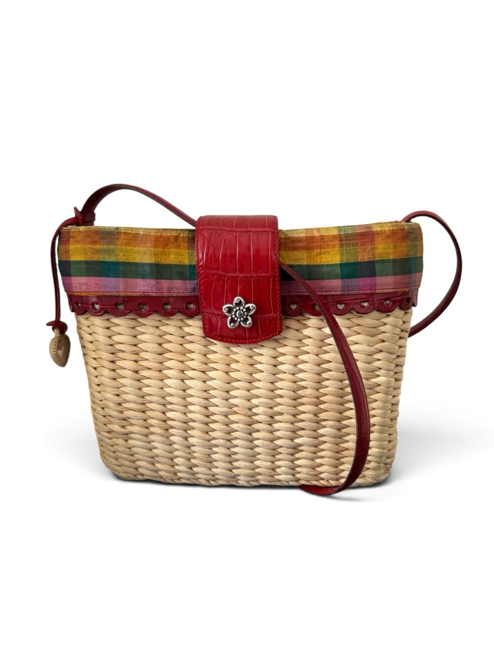 Brighton Woven Wicker Crossbody Bag